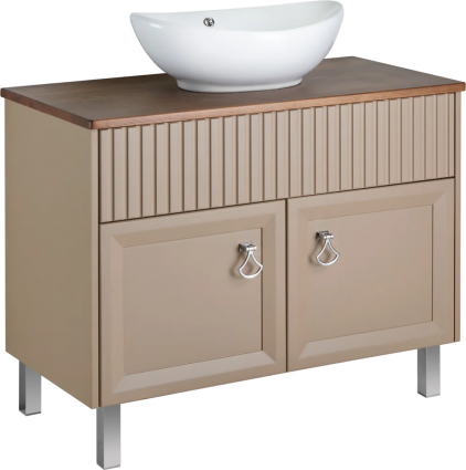 Тумба для комплекта ASB-Woodline Риола 100 капучино напольная, матовая