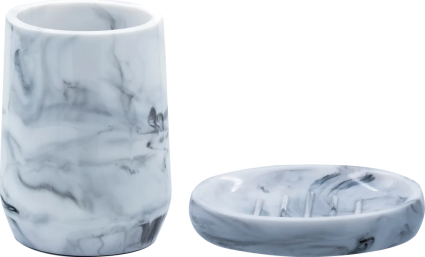 Набор Ridder Toscana Стакан Ridder Toscana 2154101 белый + Мыльница Ridder Toscana 2154301 белая настольная,  в современном стиле