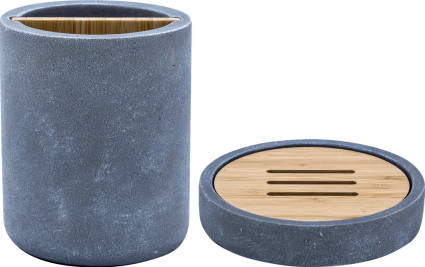 Набор Ridder Cement Стакан Ridder Cement 2240207 для зубных щёток, серый + Мыльница Ridder Cement, настольная
