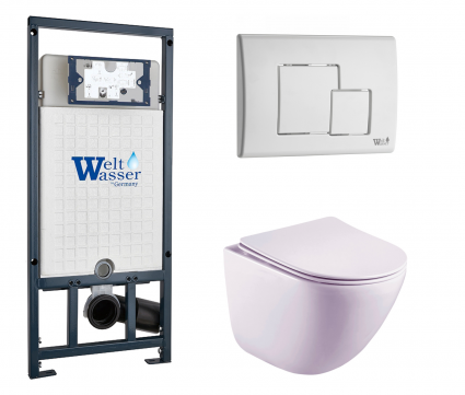 Комплект 3 в 1 инсталляция WeltWasser WW Marberg 507 + Унитаз подвесной Esbano Lotus ESUPLOTUW с кнопкой белой SE