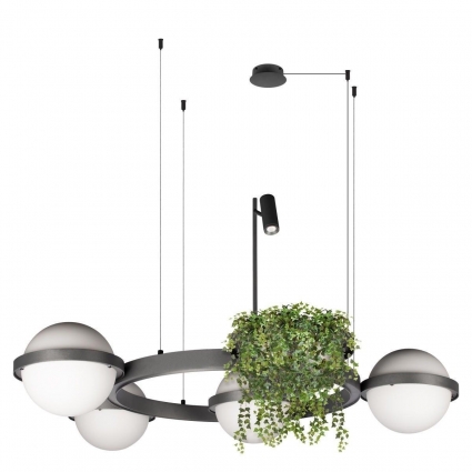 Подвесной светодиодный светильник Loft IT Jardin 10121/4 Dark grey в стиле арт-деко, цвет антрацит