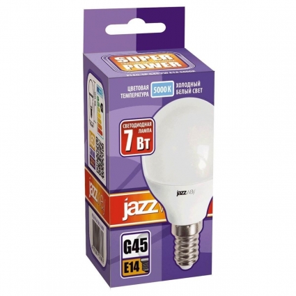 Лампа светодиодная Jazzway E14 7W 5000K матовая 1027870-2 цвет матовый