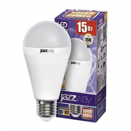 Лампа светодиодная Jazzway E27 15W 3000K матовая 2853028 цвет матовый