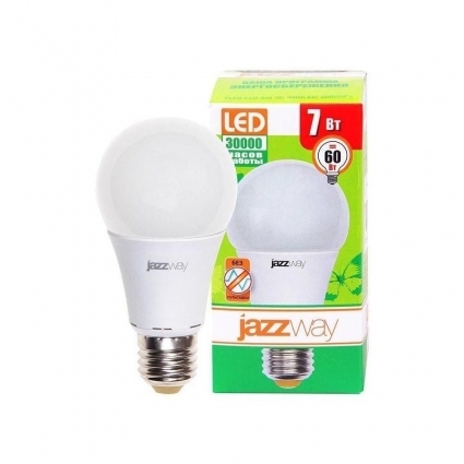 Лампа светодиодная Jazzway E27 7W 3000K матовая 1033178 цвет матовый