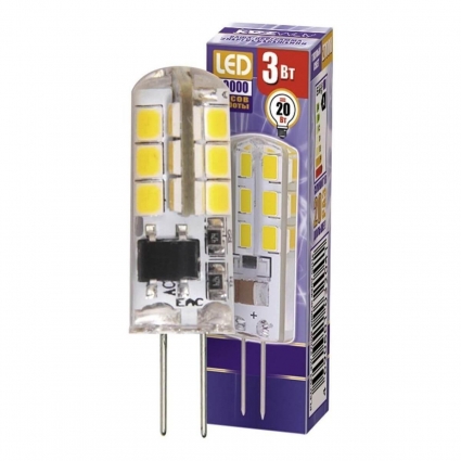 Лампа светодиодная Jazzway G4 3W 2700K прозрачная 1032041 цвет прозрачный