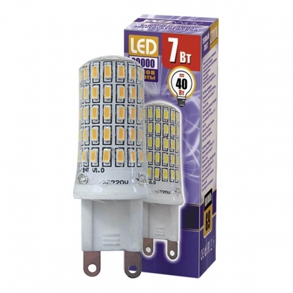 Лампа светодиодная Jazzway G9 7W 2700K прозрачная 1039064B цвет прозрачный