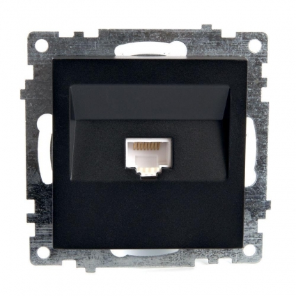 Розетка компьютерная RJ-45 Stekker Катрин черный GLS00-7107-05 39613 в современном стиле, цвет черный