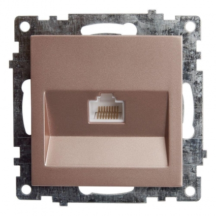 Розетка компьютерная RJ-45 Stekker Катрин шампань GLS00-7107-02 39599 в современном стиле
