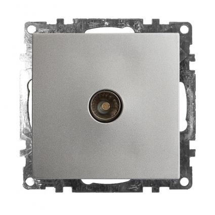 Розетка телевизионная TV Stekker Катрин серебро GLS00-7108-03 39586 в современном стиле, цвет серебро