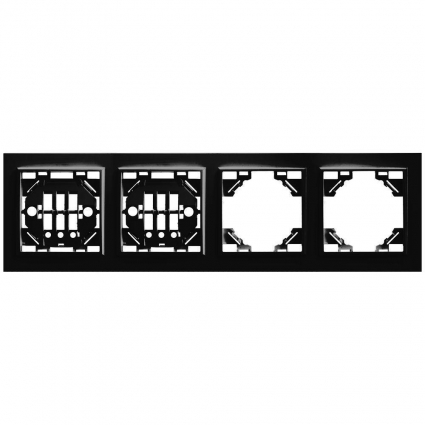 Рамка 4-постовая Stekker Эрна черный PFR00-9004-03 39485 в современном стиле, цвет черный