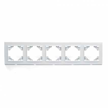 Рамка 5-постовая Stekker Эрна белый PFR00-9005-01 39620 в современном стиле, цвет белый