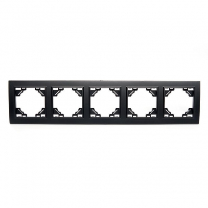 Рамка 5-постовая Stekker Эрна черный PFR00-9005-03 39622 в современном стиле, цвет черный