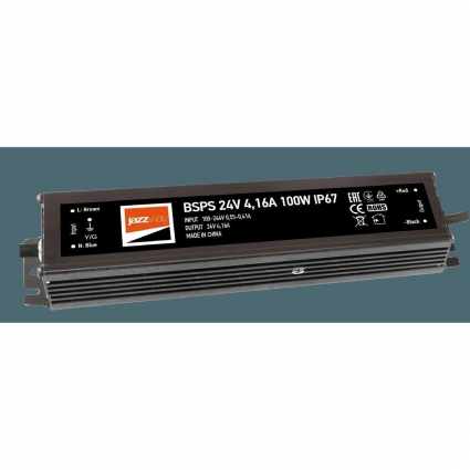 Блок питания Jazzway BSPS 24V 100W IP67 4,16A 5015579, цвет черный