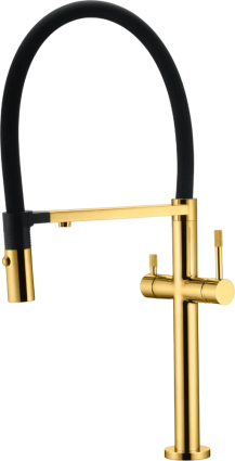 Смеситель для кухни Boheme Uno 115-G gold однорычажный, длина излива 22.56 см