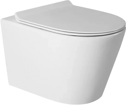 Унитаз подвесной BOND Oval F03-10 безободковый, с микролифтом, белый, 36x49 см