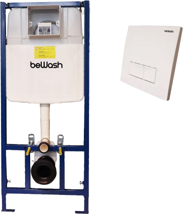 Система инсталляции для унитазов beWash Neox BW74, P04W с кнопкой смыва, белая, 51.1x38.6x132.5 см