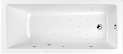 Акриловая ванна WHITECROSS Wave Slim RELAX 150x70 см, с гидромассажем, с каркасом, со сливом-переливом, прямоугольная, встраиваемая