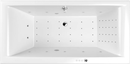 Акриловая ванна WHITECROSS Savia Duo NANO 170x80 см, с гидромассажем, с каркасом, со сливом-переливом, прямоугольная, пристенная