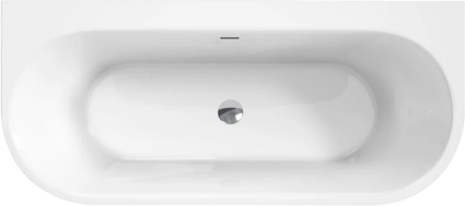 Акриловая ванна BelBagno BB711-1700-750 170x75 см, овальная, со сливом-переливом, с донным клапаном, пристенная, объем 159 л.