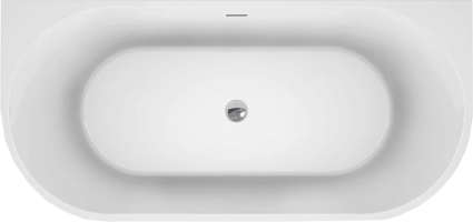 Акриловая ванна BelBagno BB710-1700-800 170x80 см, овальная, со сливом-переливом, с донным клапаном, пристенная, объем 296 л.