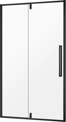Душевая дверь в нишу AQUAme AQM7108-2-12 120 см, профиль черный матовый, стекло прозрачное, распашная