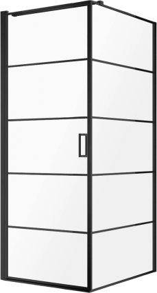 Душевой уголок AQUAme AQM5215-LH-8 80х80, профиль черный матовый, квадратный, двери распашные