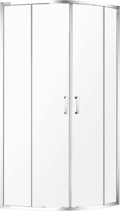 Душевой уголок AQUAme AQM3801F-8 80х80, профиль хром, четверть круга, двери раздвижные