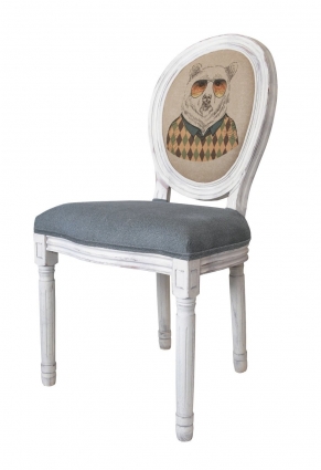 Стул Mak-interior Volker grey bear с каркасом из каучукового дерева стиль классический