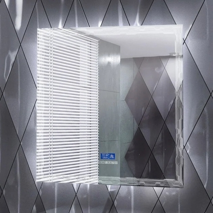 Зеркало Cezares 90х90, с LED-подсветкой, с антизапотевателем в современном стиле