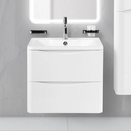Тумба для комплекта BelBagno Acqua 70 подвесная, bianco lucido, глянцевая, с ящиками