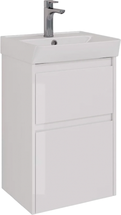 Тумба для комплекта Lemark Combi 45 белая глянцевая с ящиками, с доводчиками