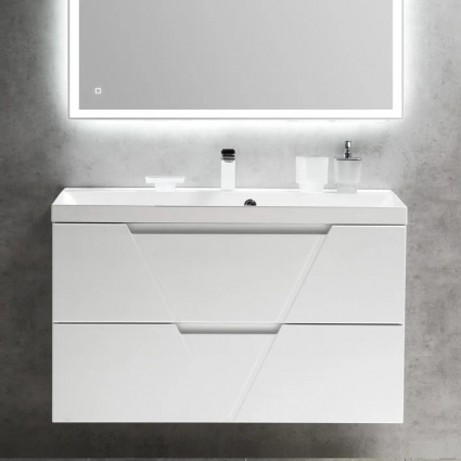 Тумба для комплекта BelBagno Vittoria 100 подвесная, bianco opaco, глянцевая, с ящиками