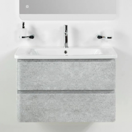Тумба с раковиной BelBagno Albano-Cer 80 подвесная, cemento verona grigio, матовая, с ящиками