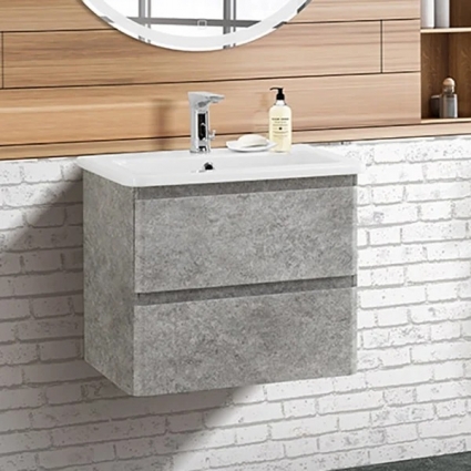 Тумба для комплекта BelBagno Albano-Cer 60 подвесная, cemento verona grigio, глянцевая, с ящиками