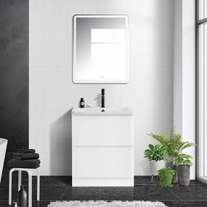 Мебель для ванной BelBagno Albano 70 напольная, bianco lucido, глянцевая, с ящиками