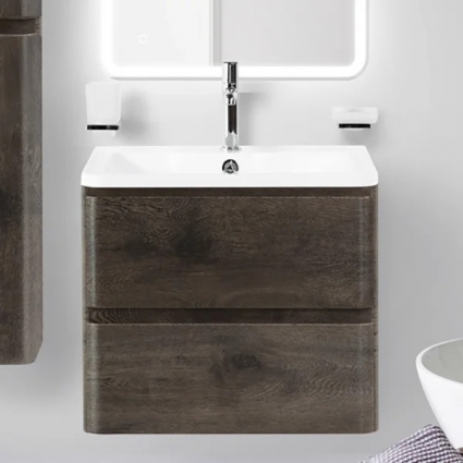 Тумба с раковиной BelBagno Albano 60 подвесная, rovere nature grigio, матовая, с ящиками