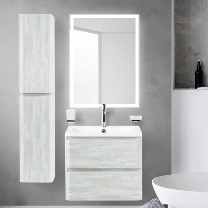 Мебель для ванной BelBagno Albano 60 подвесная, rovere vintage bianco, матовая, с ящиками