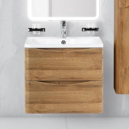 Тумба с раковиной BelBagno Acqua 60 подвесная, rovere rustico, матовая, с ящиками