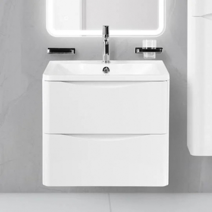 Тумба для комплекта BelBagno Acqua 60 подвесная, bianco lucido, глянцевая, с ящиками