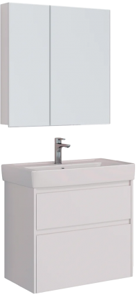 Мебель для ванной Lemark Combi 100 белая глянцевая с ящиками, с доводчиками