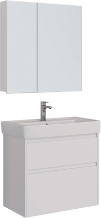 Мебель для ванной Lemark Combi 80 белая глянцевая с ящиками, с доводчиками