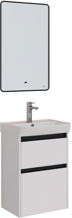 Мебель для ванной Lemark Combi 50 черная, белая глянцевая, с ящиками, с доводчиками