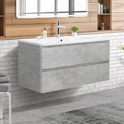 Тумба для комплекта BelBagno Albano-Cer 105 подвесная, cemento verona grigio, матовая, с ящиками
