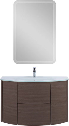 Мебель для ванной Cezares Eden 91 rovere scuro soft, раковина 82399, подвесная, матовая