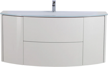 Тумба с раковиной Cezares Eden 120 bianco lucido, раковина 82368, подвесная, матовая