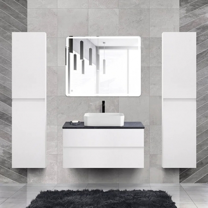 Мебель для ванной Cezares Molveno 46 100 bianco ghiaccio, со столешницей, подвесная, матовая
