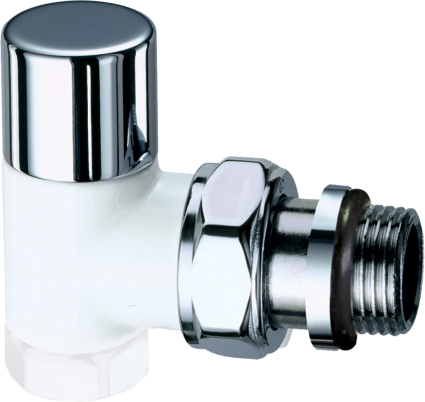 Запорный вентиль FAR LadyFAR FL 0139 12P 1/2" ВР, угловой, уплотнение epdm, серебро, белая эмаль