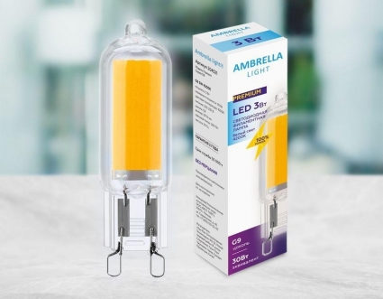 Лампа светодиодная филаментная Ambrella light G9 3W 4200K прозрачная 204521 цвет прозрачный
