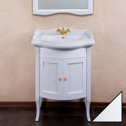 Тумба для комплекта La Beaute Classic Lorette 65 белый глянец, фурнитура золото, напольная, с дверками