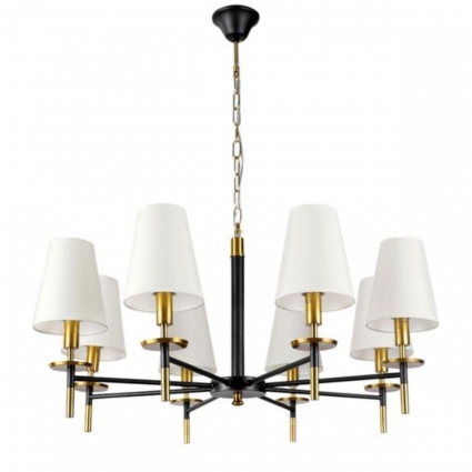 Подвесная люстра Arte Lamp Riccardo A4075LM-8BK в стиле модерн, цвет белый
